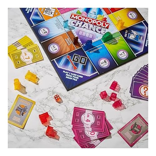 모노폴리 Hasbro Gaming Monopoly Chance Board Game for Adults and Kids | Fast-Paced Family Party Game | Ages 8+ | 2-4 Players | 20 Mins. Average