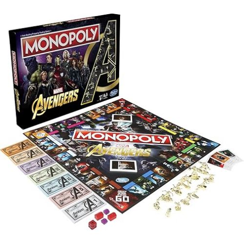 모노폴리 Hasbro Gaming Monopoly: Marvel Avengers Edition Board Game, Ages 8 and Up