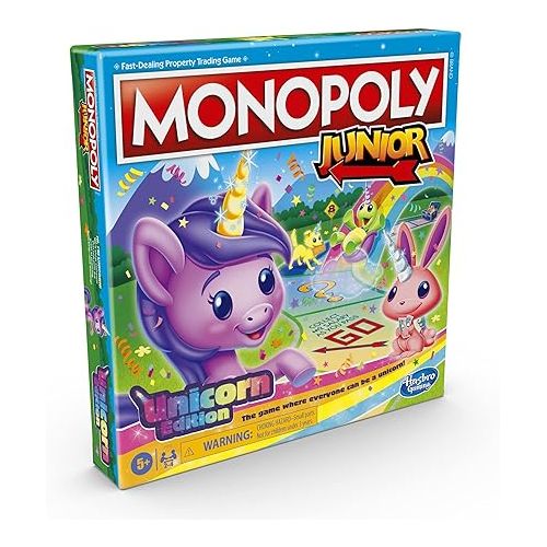 모노폴리 Hasbro Gaming Monopoly Junior: Unicorn Edition Board Game for 2-4 Players, Magical-Themed Indoor Game for Kids Ages 5 and Up (Amazon Exclusive)