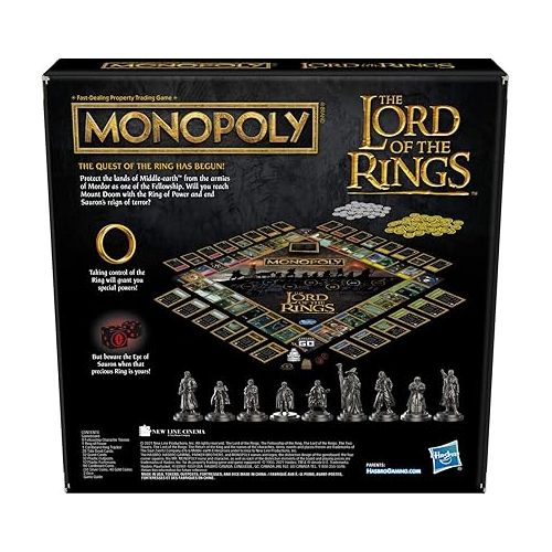 모노폴리 Hasbro Gaming Monopoly: The Lord of The Rings Edition Board Game Inspired by The Movie Trilogy, Play as a Member of The Fellowship, for Kids Ages 8 and Up (Amazon Exclusive)