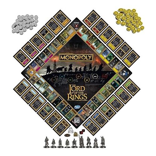 모노폴리 Hasbro Gaming Monopoly: The Lord of The Rings Edition Board Game Inspired by The Movie Trilogy, Play as a Member of The Fellowship, Ages 8 and Up (Amazon Exclusive)