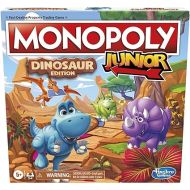 Hasbro Gaming Monopoly Junior Dinosaur Edition Board Game, 2-4 Players, with Dino-Themed Toy Tokens, Ages 5+ (Amazon Exclusive)