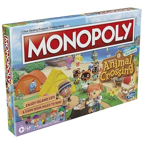 모노폴리 Monopoly Animal Crossing New Horizons Edition Board Game for Kids Ages 8 and Up, Fun Game to Play for 2-4 Players