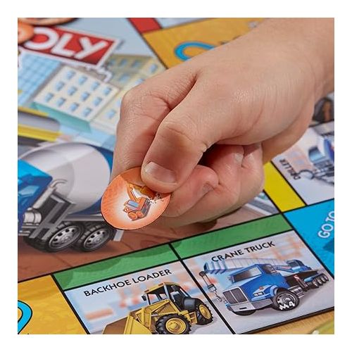 모노폴리 Hasbro Gaming Monopoly Junior Trucks Edition Board Game for Kids Ages 5+, 2-4 Player Kids Games