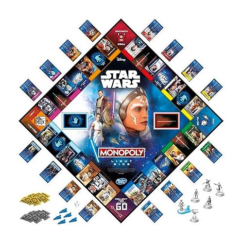 모노폴리 Monopoly Hasbro Gaming Star Wars Light Side Edition Board Game for Families and Kids Ages 8 and Up, Star Wars Jedi Game for 2-6 Players
