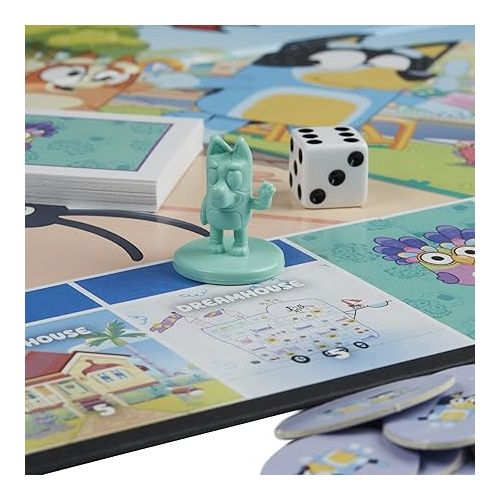 모노폴리 Hasbro Gaming Monopoly Junior: Bluey Edition Board Game for Kids Ages 5+, Play as Bluey, Bingo, Mum, and Dad, Features Artwork from The Animated Series (Amazon Exclusive)