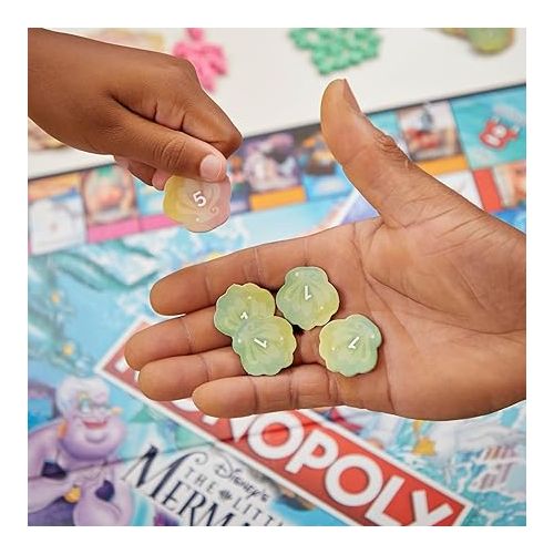 모노폴리 Monopoly Hasbro Gaming Disney's The Little Mermaid Edition Board Game, 2-6 Players for Family and Kids Ages 8+, with 6 Themed Tokens (Amazon Exclusive)