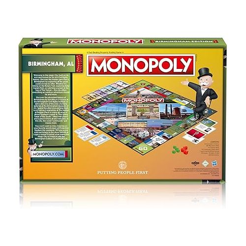 모노폴리 MONOPOLY Board Game - Birmingham Edition: 2-6 Players Family Board Games for Kids and Adults, Board Games for Kids 8 and up, for Kids and Adults, Ideal for Game Night