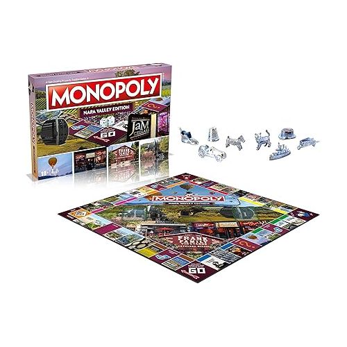 모노폴리 MONOPOLY Board Game - Napa Valley Edition: 2-6 Players Family Board Games for Kids and Adults, Board Games for Kids 8 and up, for Kids and Adults, Ideal for Game Night