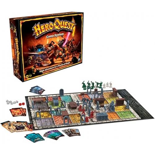 모노폴리 Hasbro Gaming Avalon Hill HeroQuest Game System, Fantasy Miniature Dungeon Crawler Tabletop Adventure Game, Ages 14 and Up 2-5 Players