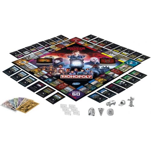 모노폴리 MONOPOLY: Netflix Stranger Things Edition Board Game for Adults and Teens Ages 14+, Game for 2-6 Players, Inspired by Stranger Things Season 4, Multicolor