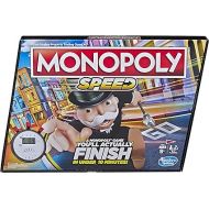 Monopoly Speed Board Game, Play in Under 10 Minutes, Fast-Playing Board Game for Ages 8 and Up, Game for 2-4 Players