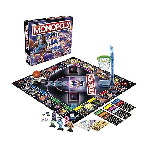 모노폴리 Monopoly: Space Jam A New Legacy Edition Family Board Game, Strategy Game, Kids Ages 8 and Up, Lebron James Space Jam Game, Shoot Hoops