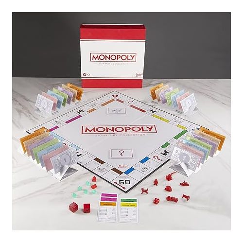 모노폴리 Monopoly Signature Collection Family Board Game for 2 to 6 Players, Premium Packaging and Components, in-Box Storage, Family Game for Ages 8+