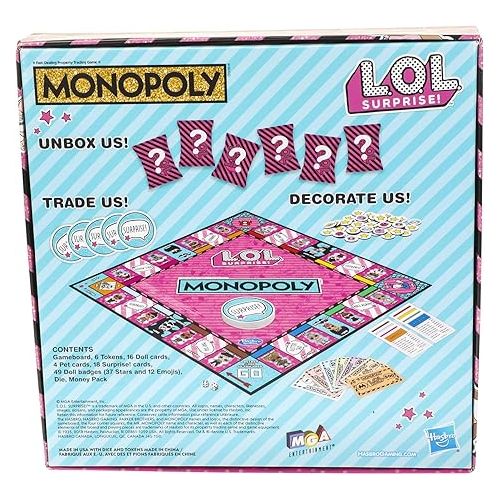 모노폴리 Monopoly Game: L.O.L. Surprise Edition Board Game for Kids Ages 8 and up