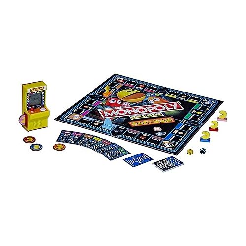 모노폴리 Monopoly Arcade Pac-Man Game Board Game for Kids Ages 8 and Up; Includes Banking and Arcade Unit