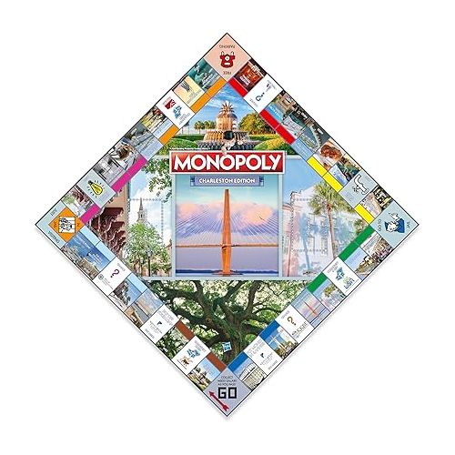 모노폴리 MONOPOLY Board Game - Charleston Edition: 2-6 Players Family Board Games for Kids and Adults, Board Games for Kids 8 and up, for Kids and Adults, Ideal for Game Night