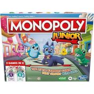 Monopoly Junior Board Game, 2-Sided Gameboard, 2 Games in 1, Monopoly Game for Younger Children; Kids Games, Junior Games