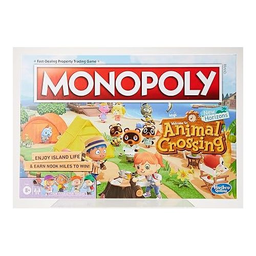 모노폴리 Monopoly Animal Crossing New Horizons Edition Board Game for Kids Ages 8 and Up, Fun Game to Play for 2-4 Players, Multicolor