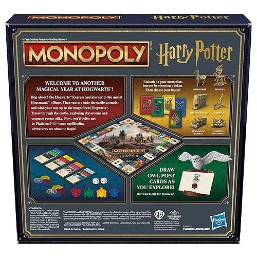 모노폴리 Monopoly Harry Potter Edition Board Game | A Magical Adventure at Hogwarts | Ages 8 and Up | 2 to 6 Players | Family Games | Gifts for Kids and Adults