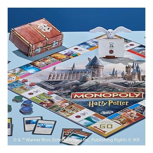 모노폴리 Monopoly Harry Potter Edition Board Game | A Magical Adventure at Hogwarts | Ages 8 and Up | 2 to 6 Players | Family Games | Gifts for Kids and Adults