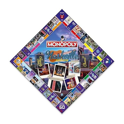 모노폴리 MONOPOLY Board Game - Nashville Edition: 2-6 Players Family Board Games for Kids and Adults, Board Games for Kids 8 and up, for Kids and Adults, Ideal for Game Night