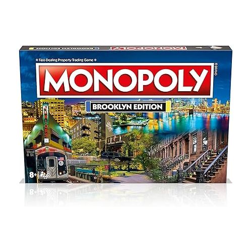 모노폴리 MONOPOLY Board Game - Brooklyn Edition: 2-6 Players Family Board Games for Kids and Adults, Board Games for Kids 8 and up, for Kids and Adults, Ideal for Game Night