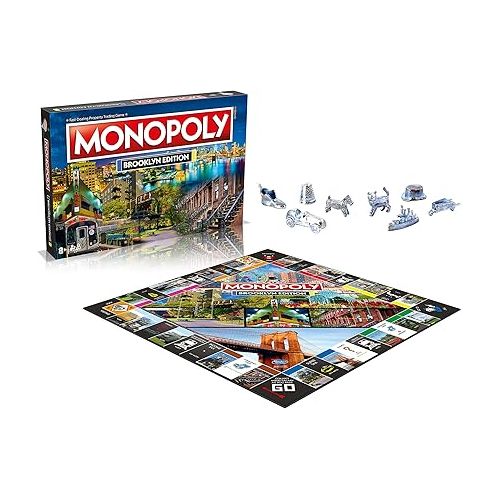 모노폴리 MONOPOLY Board Game - Brooklyn Edition: 2-6 Players Family Board Games for Kids and Adults, Board Games for Kids 8 and up, for Kids and Adults, Ideal for Game Night