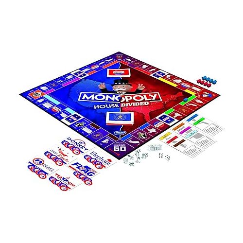 모노폴리 Monopoly House Divided Board Game: Elections and White House Themed Game; Board Game for Families and Kids Ages 8 and Up