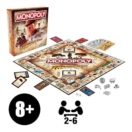 모노폴리 Hasbro Gaming Monopoly Indiana Jones Game, Inspired by The Indiana Jones Movies, Board Game for 2-6 Players, Ages 8 and Up