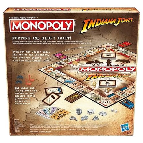 모노폴리 Hasbro Gaming Monopoly Indiana Jones Game, Inspired by The Indiana Jones Movies, Board Game for 2-6 Players, Ages 8 and Up