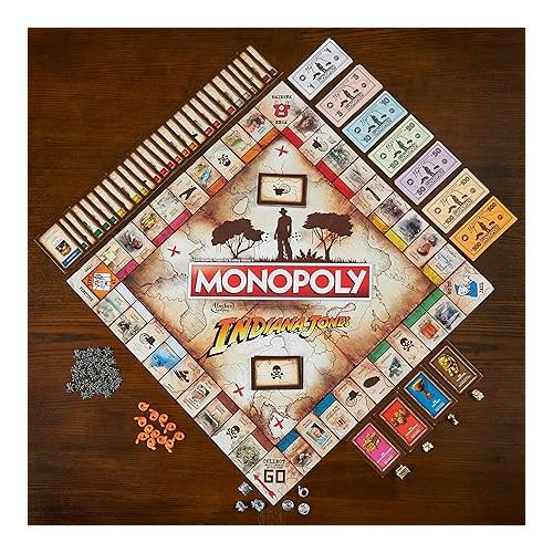 모노폴리 Hasbro Gaming Monopoly Indiana Jones Game, Inspired by The Indiana Jones Movies, Board Game for 2-6 Players, Ages 8 and Up