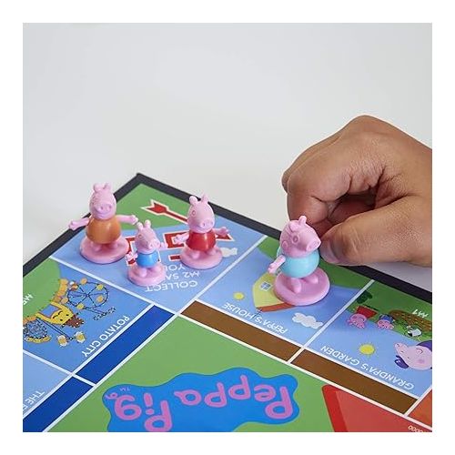 모노폴리 Hasbro Gaming Monopoly Junior: Peppa Pig Edition Board Game for 2-4 Players, Indoor Games for Kids, Peppa Pig Toys and Games, Ages 5+ (Amazon Exclusive)