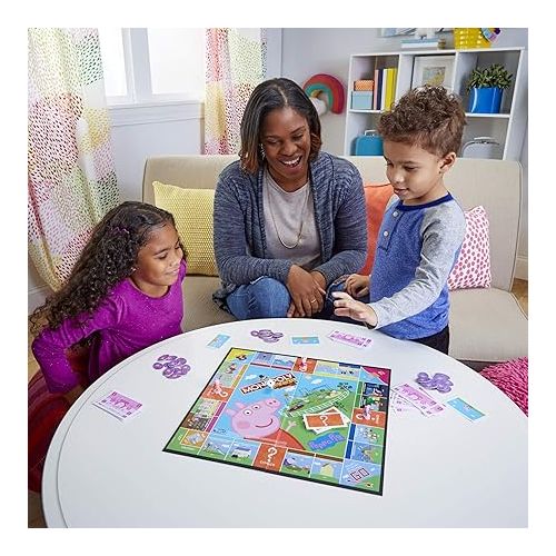 모노폴리 Hasbro Gaming Monopoly Junior: Peppa Pig Edition Board Game for 2-4 Players, Indoor Games for Kids, Peppa Pig Toys and Games, Ages 5+ (Amazon Exclusive)