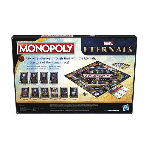 모노폴리 Monopoly: Marvel Studios' Eternals Edition Board Game for Marvel Fans, Game for 2-6 Players, Kids Ages 8 and Up