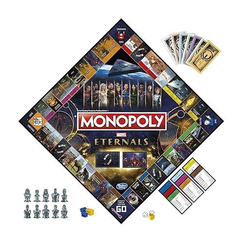 모노폴리 Monopoly: Marvel Studios' Eternals Edition Board Game for Marvel Fans, Game for 2-6 Players, Kids Ages 8 and Up