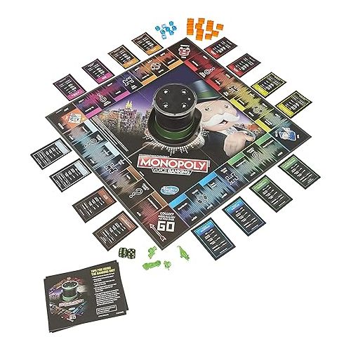 모노폴리 Monopoly Voice Banking Electronic Family Board Game for Ages 8 & Up