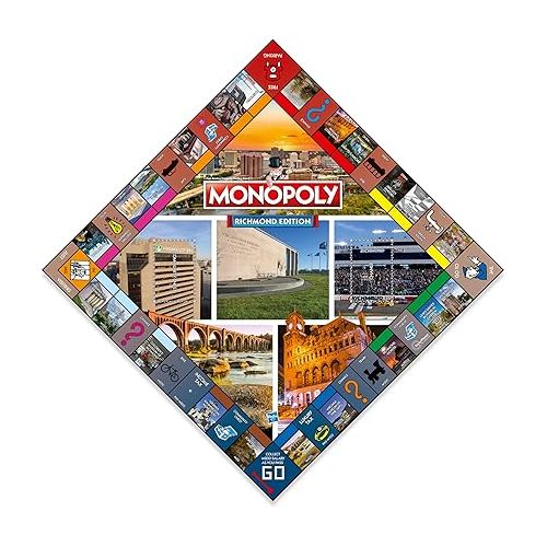 모노폴리 MONOPOLY Board Game - Richmond Edition: 2-6 Players Family Board Games for Kids and Adults, Board Games for Kids 8 and up, for Kids and Adults, Ideal for Game Night