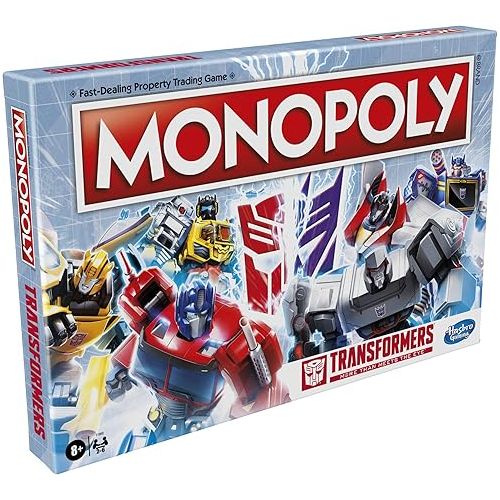 모노폴리 Monopoly: Transformers Edition Board Game for 2-6 Players Kids Ages 8 and Up, Includes Autobot and Decepticon Tokens