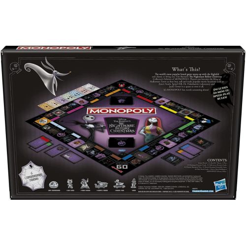 모노폴리 Monopoly: Disney Tim Burtons The Nightmare Before Christmas Edition Board Game, Fun Family Game, Board Game for Kids Ages 8 and Up (Amazon Exclusive)