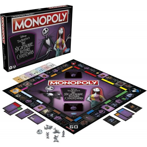 모노폴리 Monopoly: Disney Tim Burtons The Nightmare Before Christmas Edition Board Game, Fun Family Game, Board Game for Kids Ages 8 and Up (Amazon Exclusive)