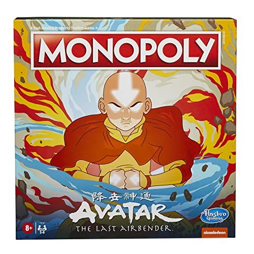 모노폴리 Monopoly: Avatar: Nickelodeon The Last Airbender Edition Board Game for Kids Ages 8 and Up, Play as a Member of Team Avatar (Amazon Exclusive)