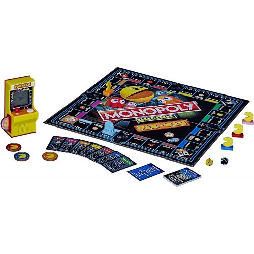 모노폴리 MONOPOLY Arcade Pac-Man Game Board Game for Kids Ages 8 and Up; Includes Banking and Arcade Unit