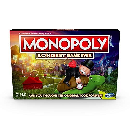 모노폴리 MONOPOLY Longest Game Ever, Classic Gameplay with Extended Play; Board Game (Amazon Exclusive) for Ages 8 & Up