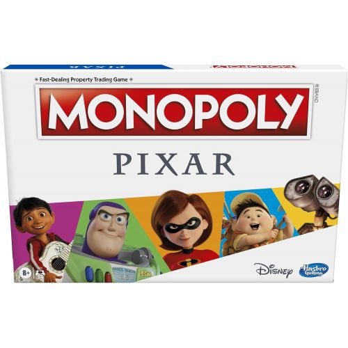 모노폴리 MONOPOLY: Pixar Edition Board Game for Kids 8 and Up, Buy Locations from Disney and Pixars Toy Story, The Incredibles, Up, Coco, and More (Amazon Exclusive)