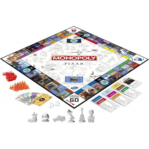 모노폴리 MONOPOLY: Pixar Edition Board Game for Kids 8 and Up, Buy Locations from Disney and Pixars Toy Story, The Incredibles, Up, Coco, and More (Amazon Exclusive)