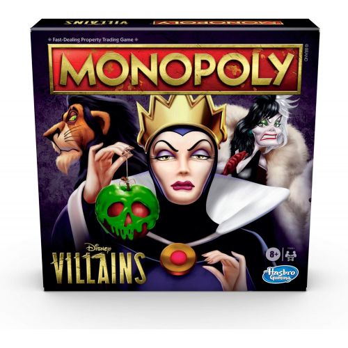 모노폴리 Monopoly: Disney Villains Edition Board Game for Kids Ages 8 and Up, Play as a Classic Disney Villain