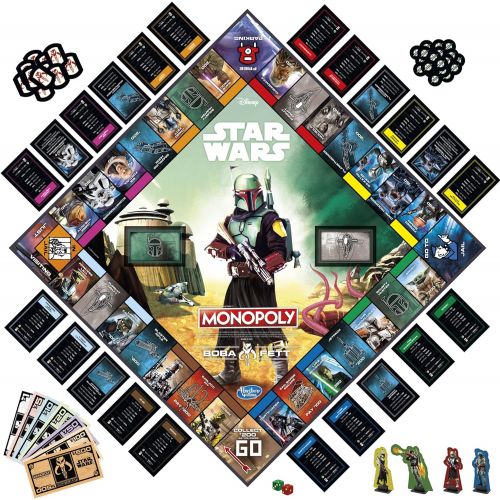 모노폴리 MONOPOLY: Star Wars Boba Fett Edition Board Game for Kids Ages 8+, Inspired by The Star Wars Movies and The Mandalorian TV Series