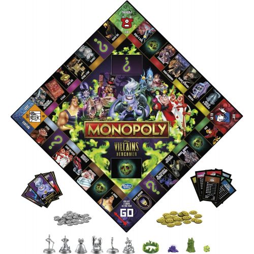 모노폴리 MONOPOLY: Disney Villains Henchmen Edition Board Game for Kids Ages 8 and Up, Play as a Classic Disney Villains Henchman