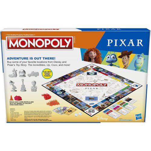 모노폴리 MONOPOLY: Pixar Edition Board Game for Kids 8 and Up, Buy Locations from Disney and Pixars Toy Story, The Incredibles, Up, Coco, and More (Amazon Exclusive)